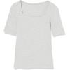imageAmazon Essentials Womens SlimFit Half Sleeve Square Neck TShirtLight Grey Heather