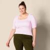 imageAmazon Essentials Womens SlimFit Half Sleeve Square Neck TShirtLight Pink