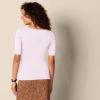 imageAmazon Essentials Womens SlimFit Half Sleeve Square Neck TShirtLight Pink