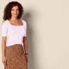 imageAmazon Essentials Womens SlimFit Half Sleeve Square Neck TShirtLight Pink