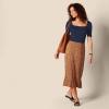 imageAmazon Essentials Womens SlimFit Half Sleeve Square Neck TShirtNavy