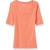 imageAmazon Essentials Womens SlimFit Half Sleeve Square Neck TShirtRust Orange