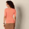 imageAmazon Essentials Womens SlimFit Half Sleeve Square Neck TShirtRust Orange