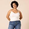 imageAmazon Essentials Womens SlimFit Knit VNeck Layering Cami Available in Plus Size Pack of 4BeigeBlackCamelWhite