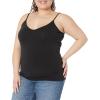 imageAmazon Essentials Womens SlimFit Knit VNeck Layering Cami Available in Plus Size Pack of 4Black