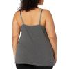 imageAmazon Essentials Womens SlimFit Knit VNeck Layering Cami Available in Plus Size Pack of 4BlackCharcoal HeatherLight Grey HeatherWhite