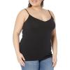 imageAmazon Essentials Womens SlimFit Knit VNeck Layering Cami Available in Plus Size Pack of 4BlackWhite