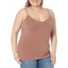 imageAmazon Essentials Womens SlimFit Knit VNeck Layering Cami Available in Plus Size Pack of 4BrownMulti Color