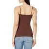 imageAmazon Essentials Womens SlimFit Knit VNeck Layering Cami Available in Plus Size Pack of 4BrownMulti Color