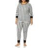 imageAmazon Essentials Womens SnugFit Cotton Sleepwear Pajama Set Available in Plus SizeBlackWhite  Buffalo Plaid