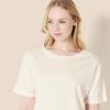imageAmazon Essentials Womens Soft Cotton Blend Short Sleeve TShirt and Short Sleepwear SetIvory