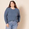 imageAmazon Essentials Womens Soft Fisherman Cable LongSleeve Crewneck Sweater Available in Plus SizeBlue Heather