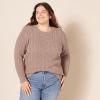 imageAmazon Essentials Womens Soft Fisherman Cable LongSleeve Crewneck Sweater Available in Plus SizeCamel Heather