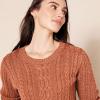 imageAmazon Essentials Womens Soft Fisherman Cable LongSleeve Crewneck Sweater Available in Plus SizeCaramel