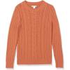 imageAmazon Essentials Womens Soft Fisherman Cable LongSleeve Crewneck Sweater Available in Plus SizeCaramel