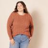 imageAmazon Essentials Womens Soft Fisherman Cable LongSleeve Crewneck Sweater Available in Plus SizeCaramel