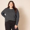 imageAmazon Essentials Womens Soft Fisherman Cable LongSleeve Crewneck Sweater Available in Plus SizeCharcoal Heather