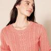 imageAmazon Essentials Womens Soft Fisherman Cable LongSleeve Crewneck Sweater Available in Plus SizeCoral Pink