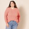 imageAmazon Essentials Womens Soft Fisherman Cable LongSleeve Crewneck Sweater Available in Plus SizeCoral Pink