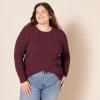 imageAmazon Essentials Womens Soft Fisherman Cable LongSleeve Crewneck Sweater Available in Plus SizeDark Burgundy