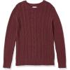 imageAmazon Essentials Womens Soft Fisherman Cable LongSleeve Crewneck Sweater Available in Plus SizeDark Burgundy