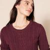 imageAmazon Essentials Womens Soft Fisherman Cable LongSleeve Crewneck Sweater Available in Plus SizeDark Burgundy