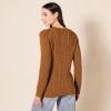 imageAmazon Essentials Womens Soft Fisherman Cable LongSleeve Crewneck Sweater Available in Plus SizeDark Chestnut Brown Heather