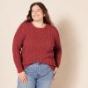 imageAmazon Essentials Womens Soft Fisherman Cable LongSleeve Crewneck Sweater Available in Plus SizeDark Red