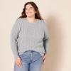 imageAmazon Essentials Womens Soft Fisherman Cable LongSleeve Crewneck Sweater Available in Plus SizeLight Grey Heather