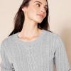 imageAmazon Essentials Womens Soft Fisherman Cable LongSleeve Crewneck Sweater Available in Plus SizeLight Grey Heather