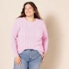 imageAmazon Essentials Womens Soft Fisherman Cable LongSleeve Crewneck Sweater Available in Plus SizeLight Pink