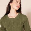 imageAmazon Essentials Womens Soft Fisherman Cable LongSleeve Crewneck Sweater Available in Plus SizeOlive