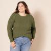 imageAmazon Essentials Womens Soft Fisherman Cable LongSleeve Crewneck Sweater Available in Plus SizeOlive