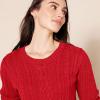 imageAmazon Essentials Womens Soft Fisherman Cable LongSleeve Crewneck Sweater Available in Plus SizeRed