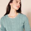 imageAmazon Essentials Womens Soft Fisherman Cable LongSleeve Crewneck Sweater Available in Plus SizeSage Green Heather
