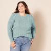 imageAmazon Essentials Womens Soft Fisherman Cable LongSleeve Crewneck Sweater Available in Plus SizeSage Green Heather