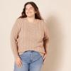 imageAmazon Essentials Womens Soft Fisherman Cable LongSleeve Crewneck Sweater Available in Plus SizeTaupe Heather