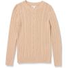 imageAmazon Essentials Womens Soft Fisherman Cable LongSleeve Crewneck Sweater Available in Plus SizeTaupe Heather