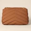 imageAmazon Essentials Womens Soft Quilted Flap BagDark Brown Nylon