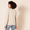imageAmazon Essentials Womens Soft Touch Pleated Shoulder Crewneck SweaterBeige