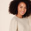 imageAmazon Essentials Womens Soft Touch Pleated Shoulder Crewneck SweaterBeige