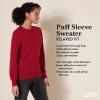 imageAmazon Essentials Womens Soft Touch Pleated Shoulder Crewneck SweaterBlack