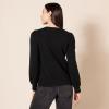 imageAmazon Essentials Womens Soft Touch Pleated Shoulder Crewneck SweaterBlack