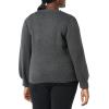 imageAmazon Essentials Womens Soft Touch Pleated Shoulder Crewneck SweaterCharcoal Heather