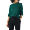 imageAmazon Essentials Womens Soft Touch Pleated Shoulder Crewneck SweaterDark Green