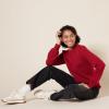 imageAmazon Essentials Womens Soft Touch Pleated Shoulder Crewneck SweaterDark Red
