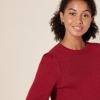 imageAmazon Essentials Womens Soft Touch Pleated Shoulder Crewneck SweaterDark Red