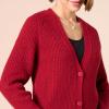 imageAmazon Essentials Womens Soft Touch Ribbed Blouson CardiganDark Red