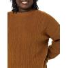 imageAmazon Essentials Womens SoftTouch Modern Cable Crewneck Sweater Available in Plus SizeDark Camel