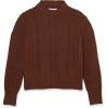 imageAmazon Essentials Womens SoftTouch Modern Cable Crewneck Sweater Available in Plus SizeDark Toffee Brown